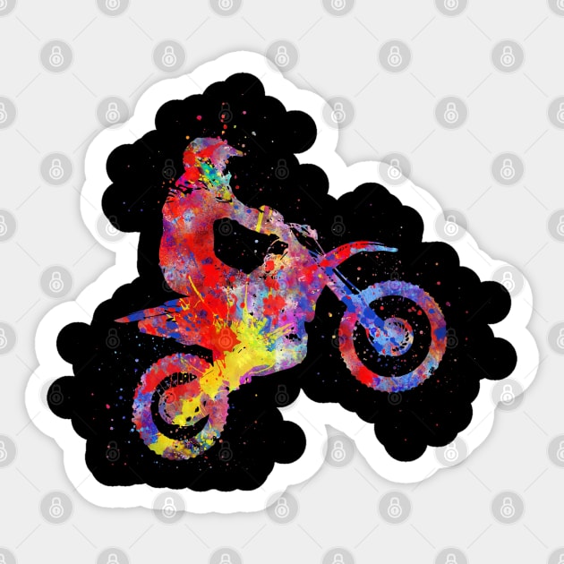 Motocross dirt bike, Sticker by RosaliArt